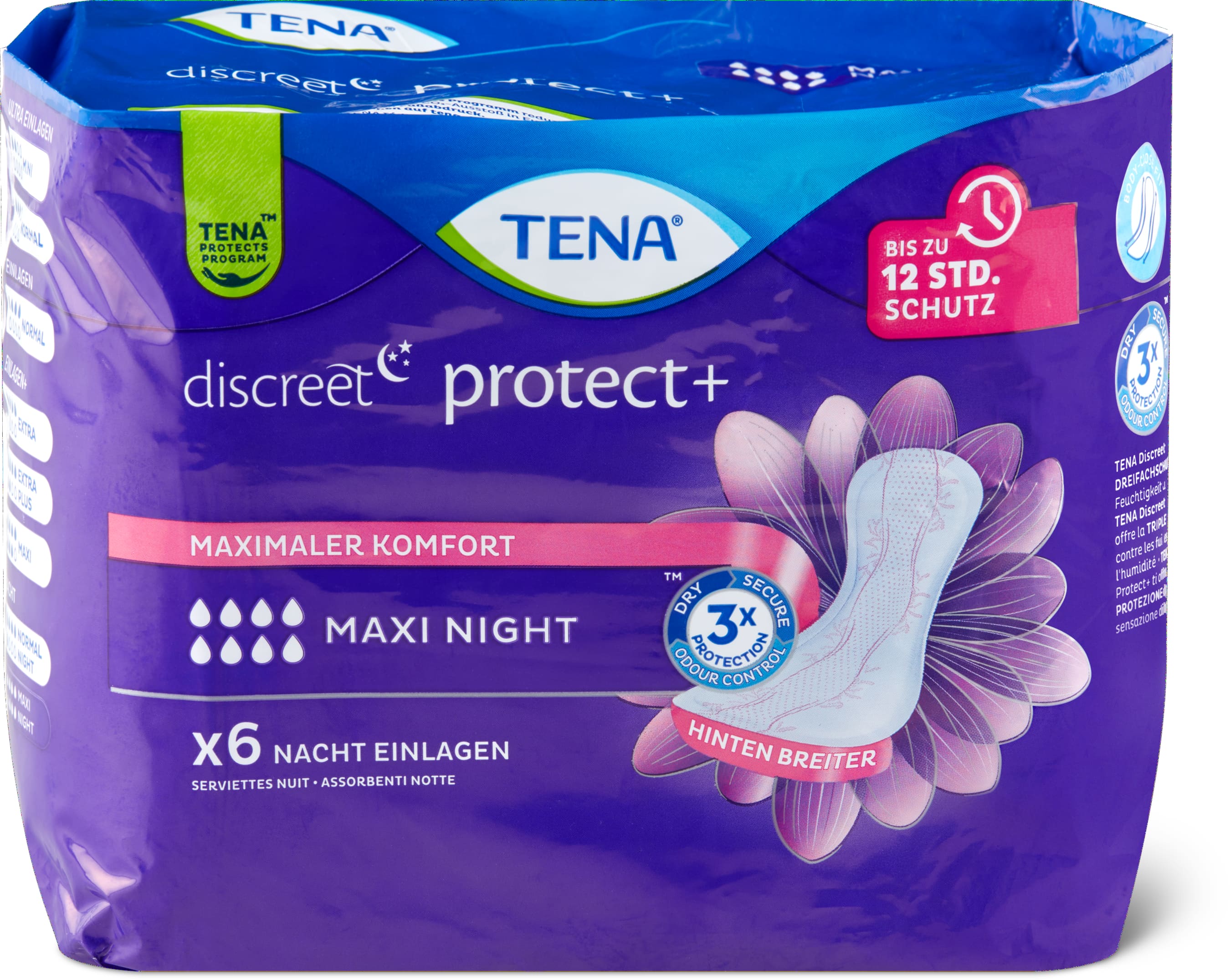 TENA Serviettes hygiéniques Protect+ Night